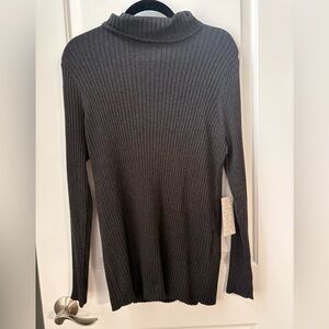 Chico's Charcoal Ribbed Sweater